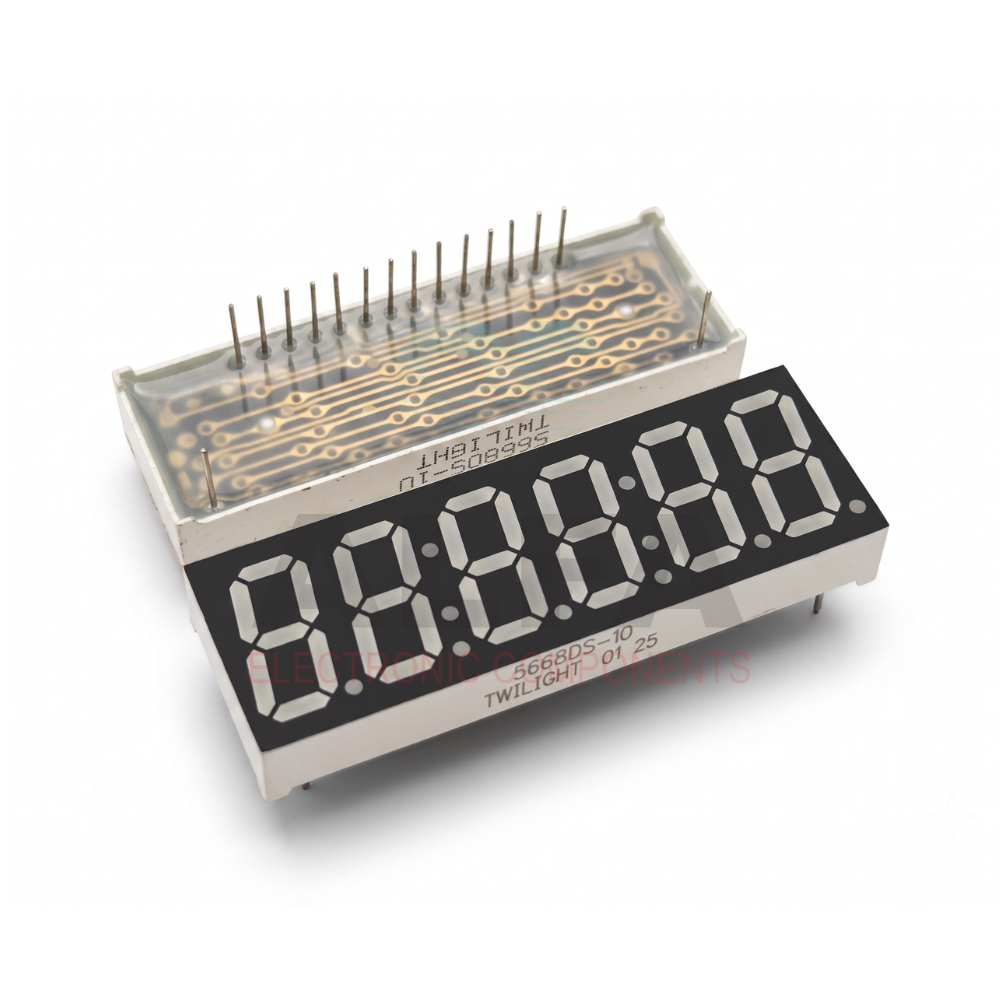 0.56 Inch Six Digit Seven Segment Clock Display